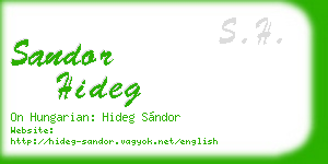 sandor hideg business card
