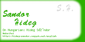 sandor hideg business card